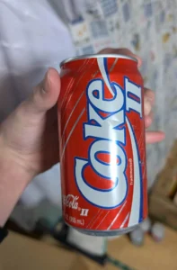 coke II can with pinstripe